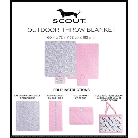 NWT SCOUT Guys and Dots 60x72 Polka Dot Water Resistant Outdoor Throw Blanket - Picture 4 of 9